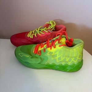 Puma Rick & Morty Vibrant Coral and Green Sneakers